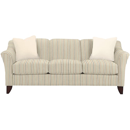 Stationary Sofa with Flared Arms