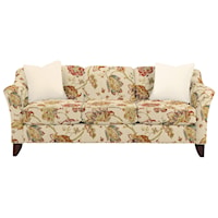 Stationary Sofa with Flared Arms