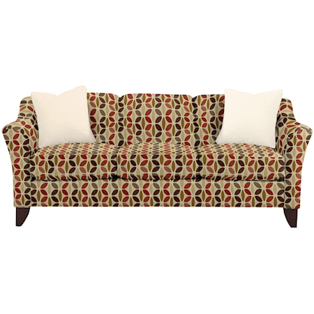 Stationary Sofa with Flared Arms