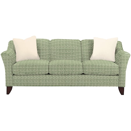 Stationary Sofa with Flared Arms