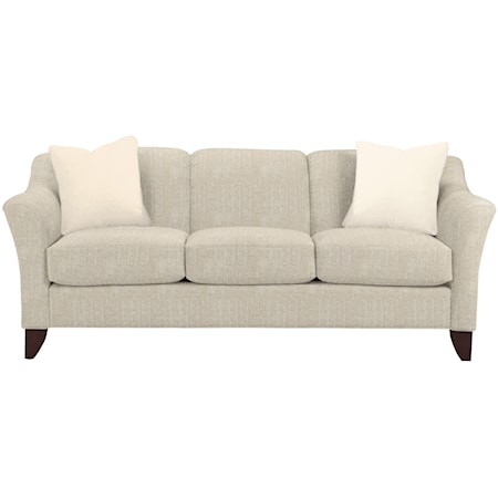 Stationary Sofa with Flared Arms