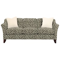 Stationary Sofa with Flared Arms