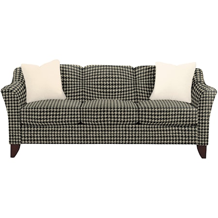 Stationary Sofa with Flared Arms