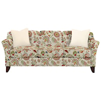 Stationary Sofa with Flared Arms