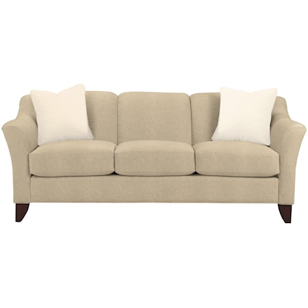 Stationary Sofa with Flared Arms