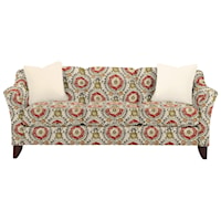 Stationary Sofa with Flared Arms