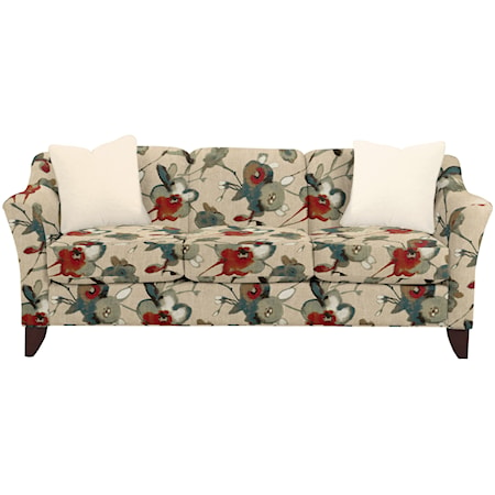 Stationary Sofa with Flared Arms