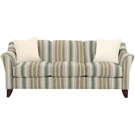 Stationary Sofa with Flared Arms