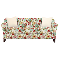 Stationary Sofa with Flared Arms