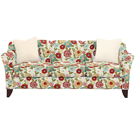 Stationary Sofa with Flared Arms