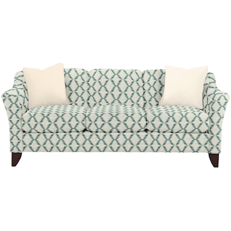 Stationary Sofa with Flared Arms