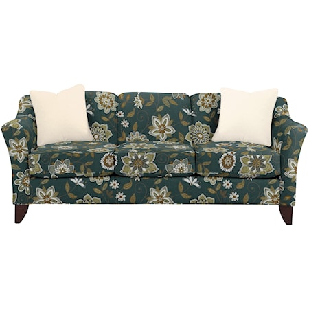 Stationary Sofa with Flared Arms