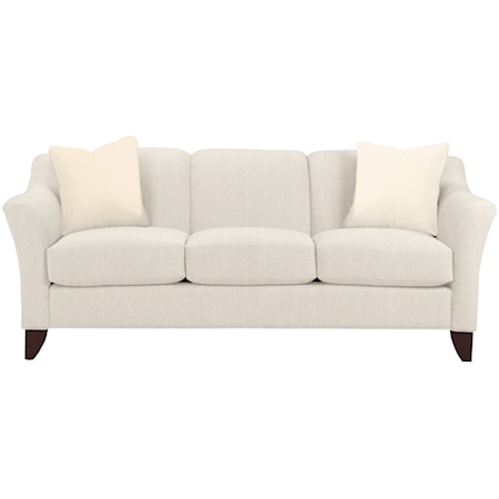 Stationary Sofa with Flared Arms