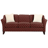 Stationary Sofa with Flared Arms