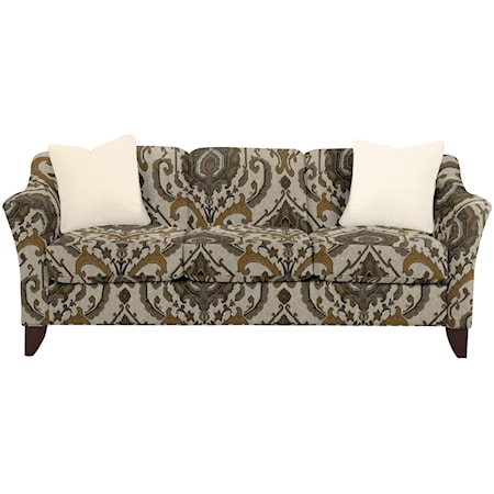 Stationary Sofa with Flared Arms