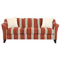 Stationary Sofa with Flared Arms