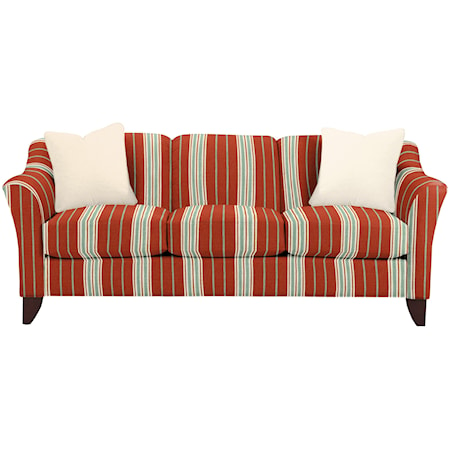 Stationary Sofa with Flared Arms