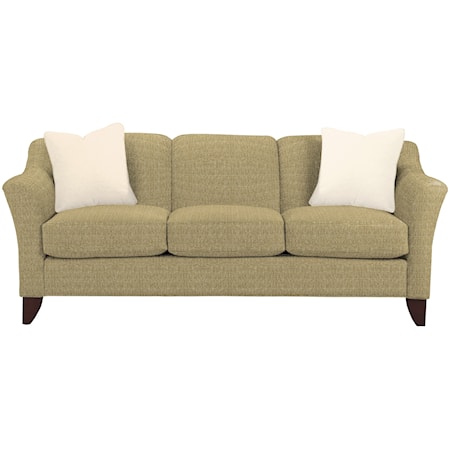 Stationary Sofa with Flared Arms