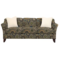 Stationary Sofa with Flared Arms