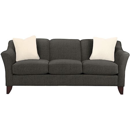 Stationary Sofa with Flared Arms