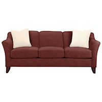 Stationary Sofa with Flared Arms