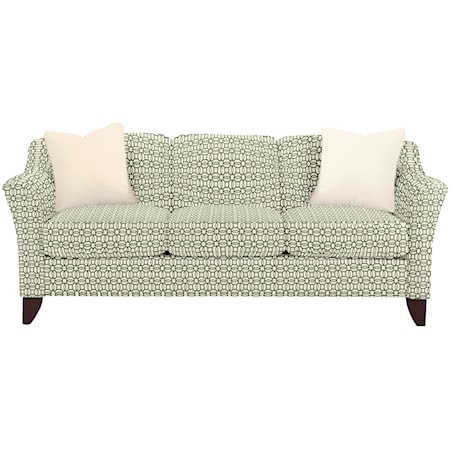 Stationary Sofa with Flared Arms