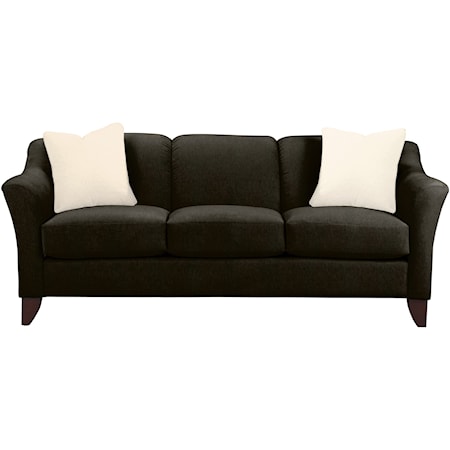 Stationary Sofa with Flared Arms