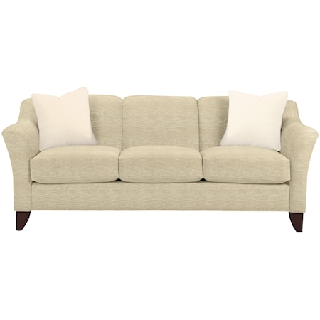 Stationary Sofa with Flared Arms