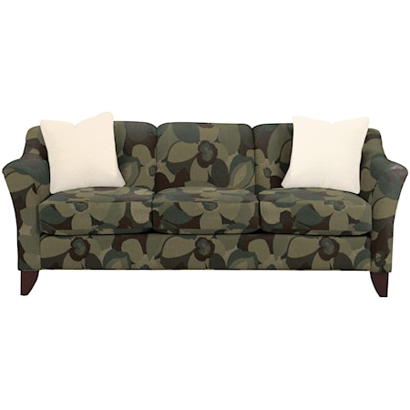 Stationary Sofa with Flared Arms