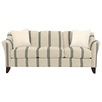 Stationary Sofa with Flared Arms