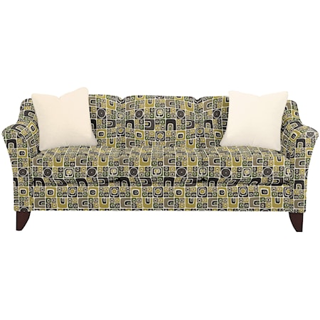 Stationary Sofa with Flared Arms