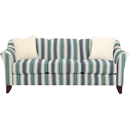 Stationary Sofa with Flared Arms