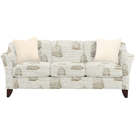 Stationary Sofa with Flared Arms