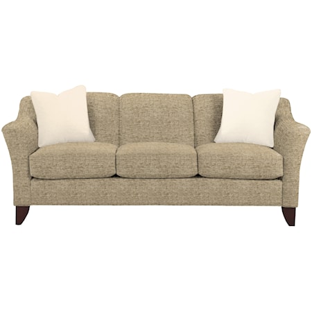 Stationary Sofa with Flared Arms