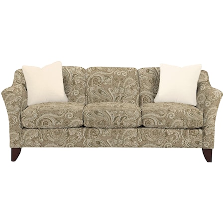 Stationary Sofa with Flared Arms