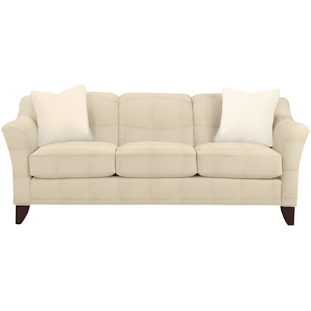 Stationary Sofa with Flared Arms