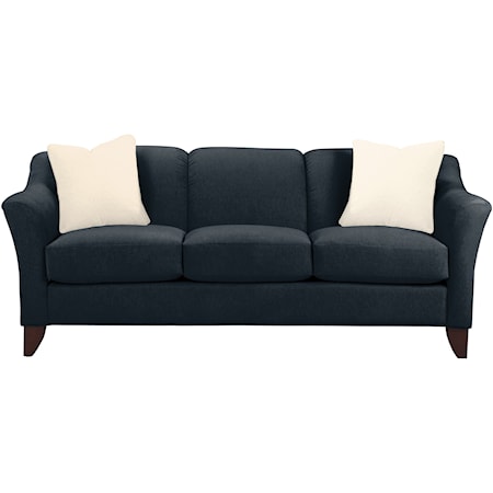 Stationary Sofa with Flared Arms