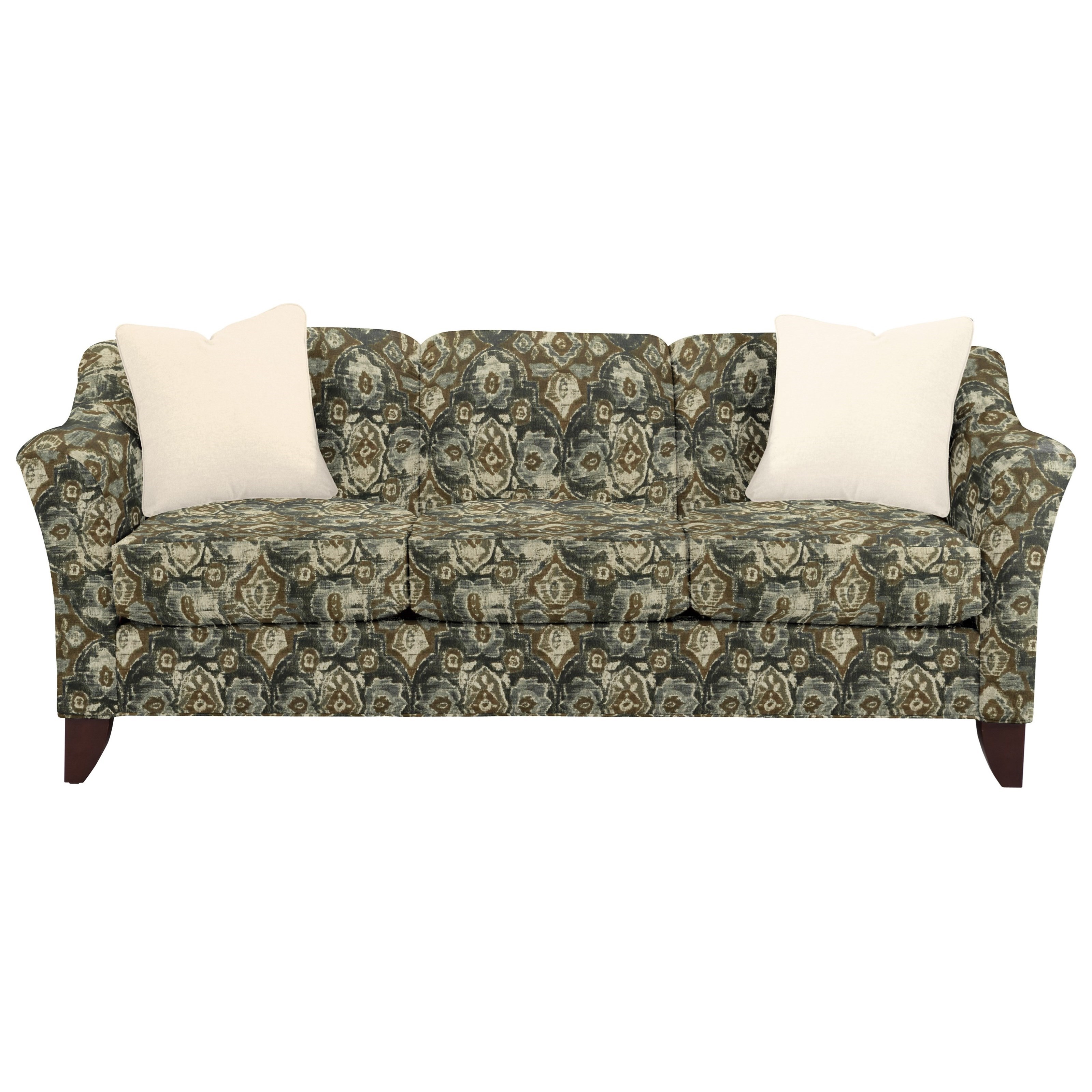 Stationary Sofa with Flared Arms