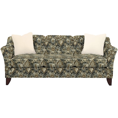 Stationary Sofa with Flared Arms