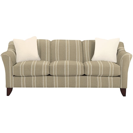 Stationary Sofa with Flared Arms