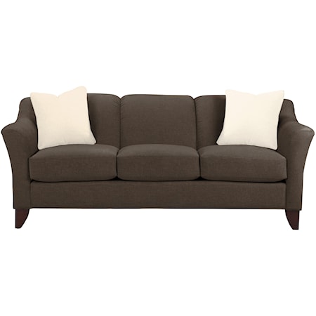 Stationary Sofa with Flared Arms