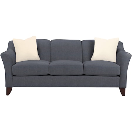 Stationary Sofa with Flared Arms