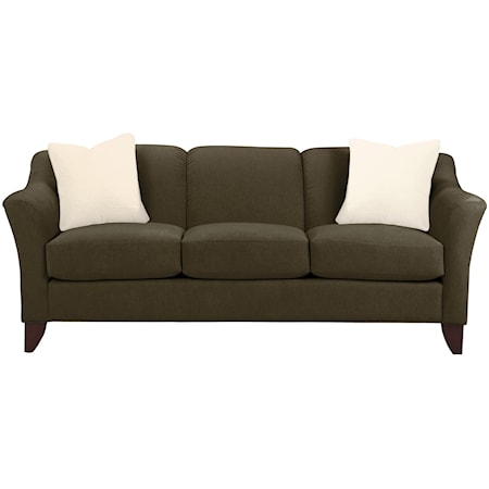 Stationary Sofa with Flared Arms