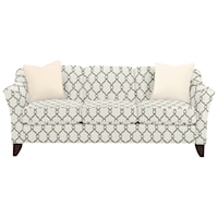 Stationary Sofa with Flared Arms