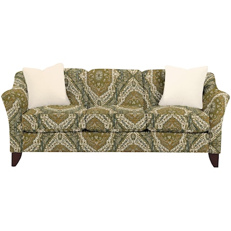 Stationary Sofa with Flared Arms