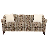 Stationary Sofa with Flared Arms