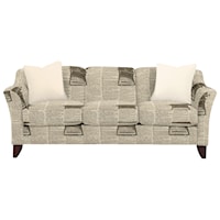 Stationary Sofa with Flared Arms