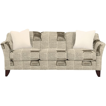 Stationary Sofa with Flared Arms