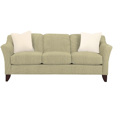 Stationary Sofa with Flared Arms