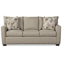 Casual Queen Sleeper Sofa with Bed-Style Back Pillows and Memory Foam Mattress